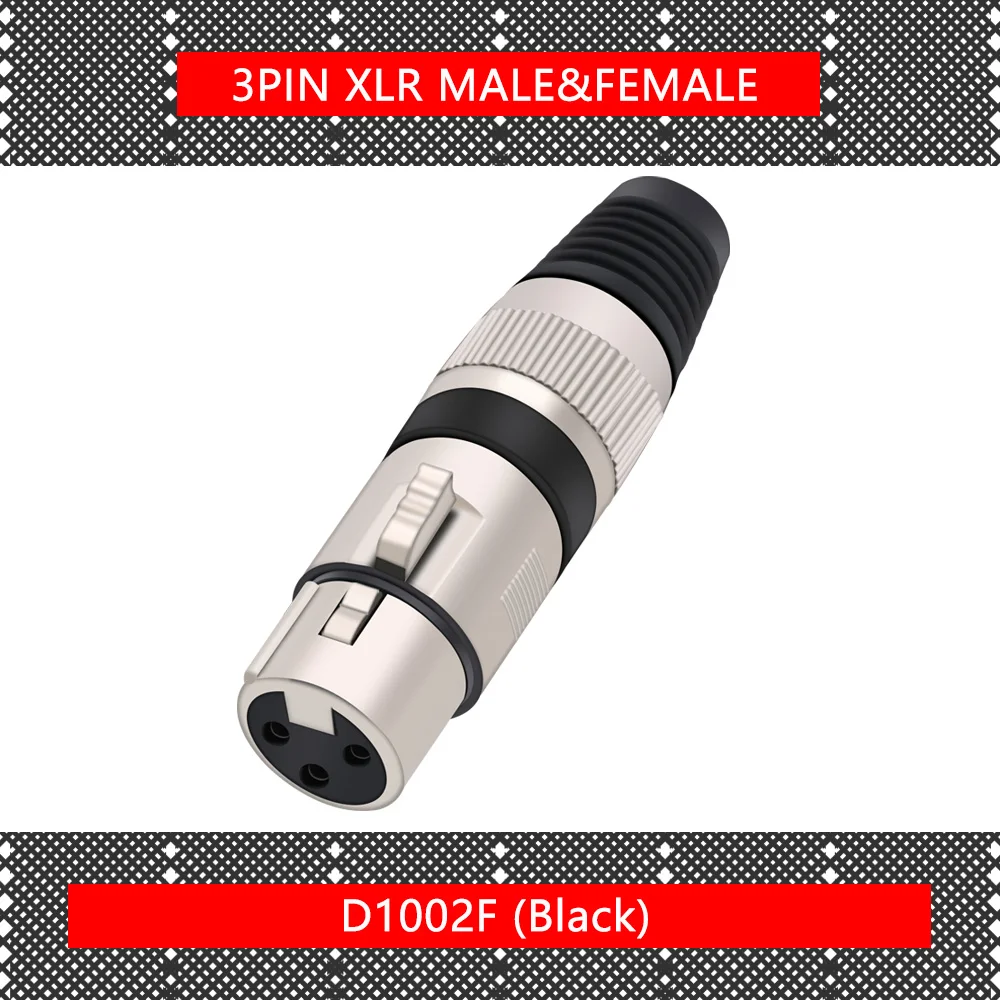 1pc 3 Pin XLR Male/Female Plug Wire Connector 3 Poles XLR Microphone Plug MIC Cable Terminal Connector 7 Colors