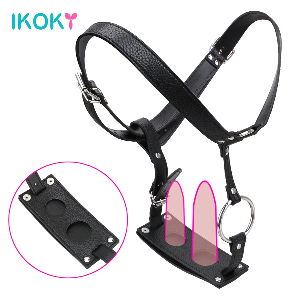 IKOKY Underwear Pants Adult Products Leather Chastity Device Sex Toys For Men Women Butt Plug And Dildo Harness Belt Sex Shop