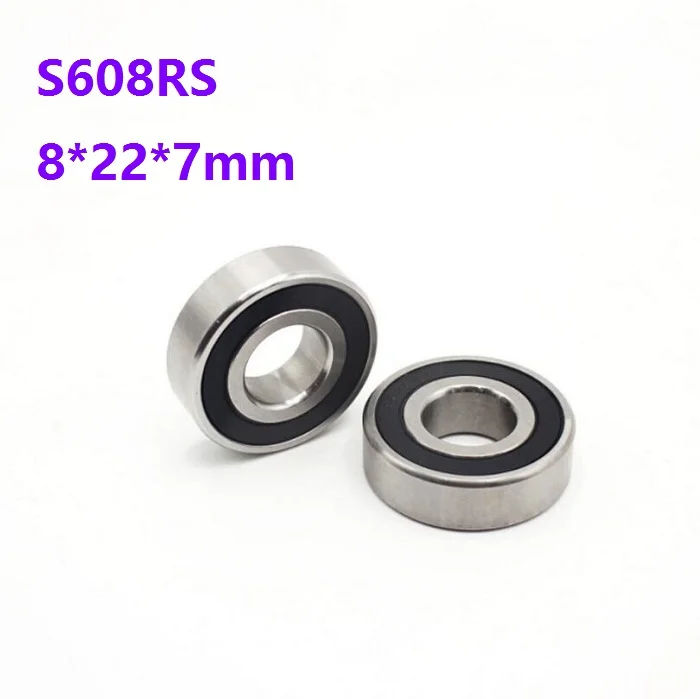 

10/50pcs S608RS S608-2RS S608 2RS ball bearings 8*22*7mm Stainless Steel Rubber Sealed Deep Groove Ball bearing Shaft 8x22x7mm