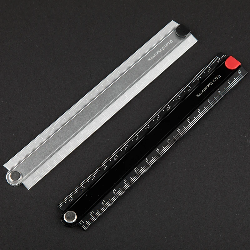 Kokuyo Alumite Foldable Ruler 15cm 30cm Urban Monochrome Measuring Right Angle Japanese Stationery Office School Supplies F336