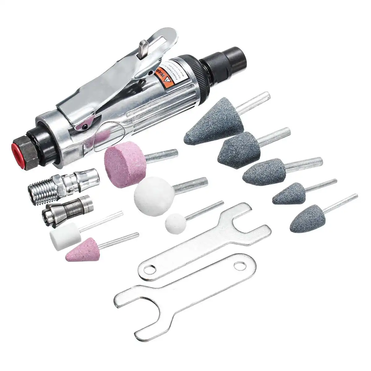 Novo compressor de ar 16 pcs, kit de pedra de moagem, esmalte de ar 1/4 segundos, ferramentas de gravação, ferramentas pneumáticas