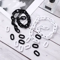 White Black Acrylic 31x20mm Twist Oval Open Ring Beads Connector Link Chain for Jewelry Making Components Bag Strap DIY