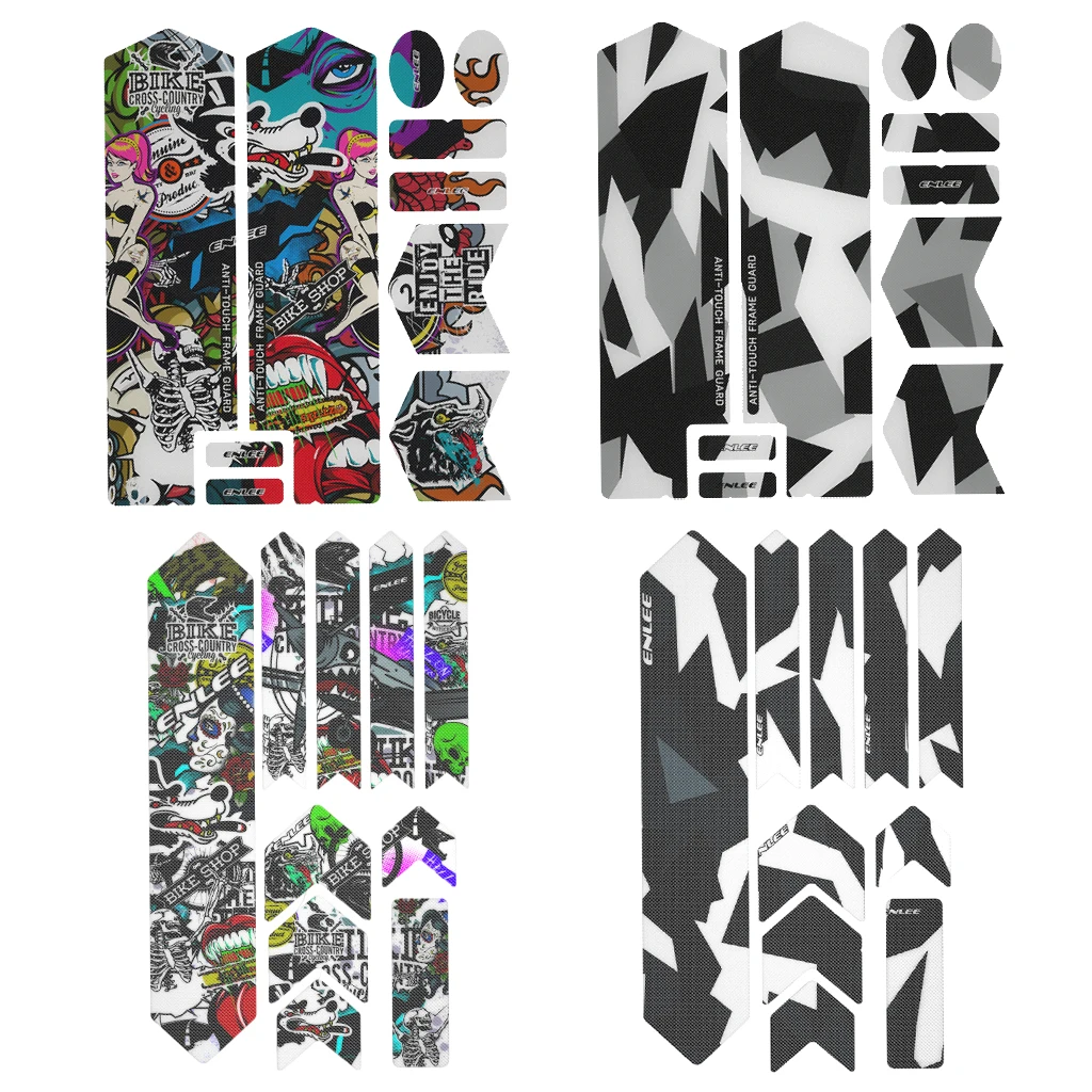 1 Set 3D MTB Road Bike Frame Scratch Prevention Stickers Bicycle Frame Protection Guard Cover Removable Waterproof Protector