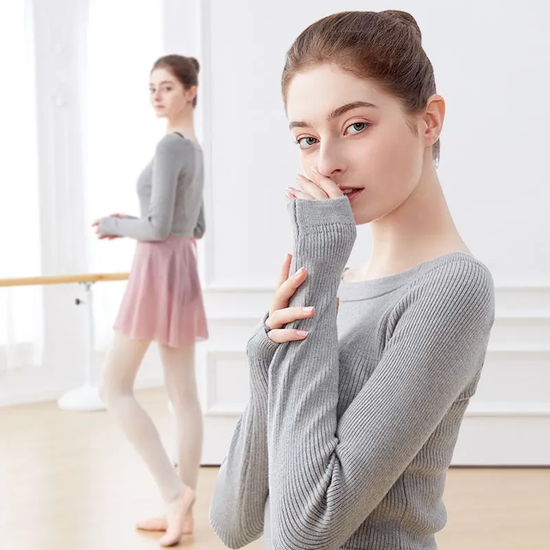 Ballet Top Ballet Jacket Ballet Jersey donna maglieria balletto cappotto caldo maglione termico cappotto giacca da ballo lavorata a maglia