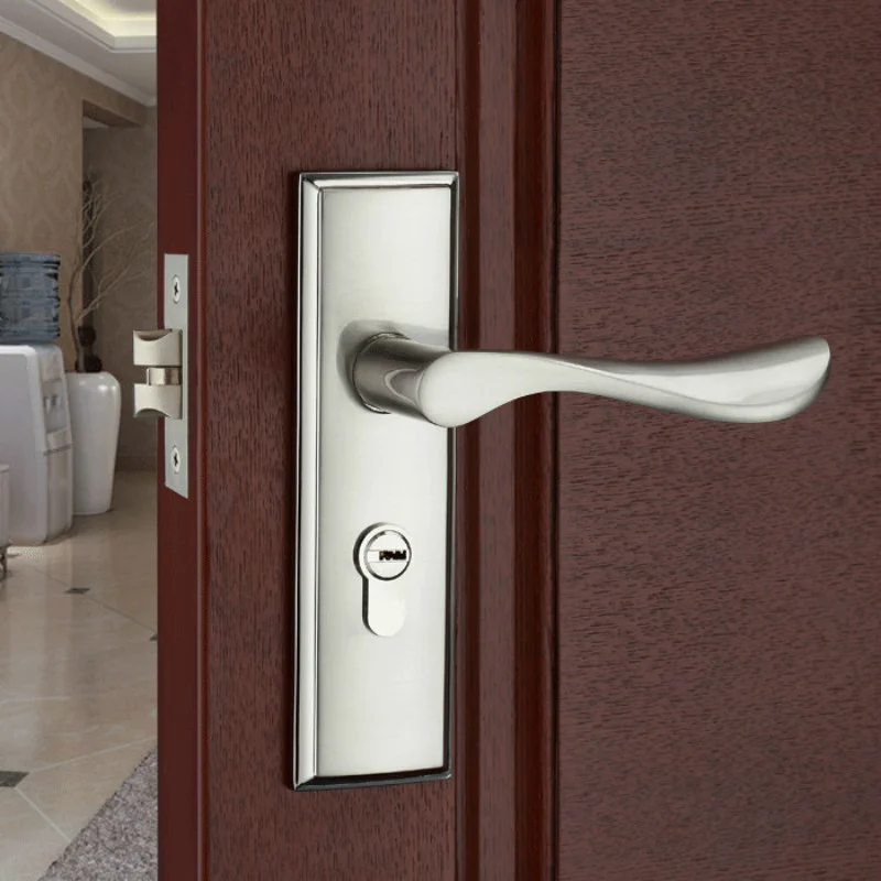 Moderne Mute Kamer Deurslot Handvat Mode Interieur Deurknoppen Enkele Bout Deurslot Anti-Diefstal Gate Lock Meubels hardware