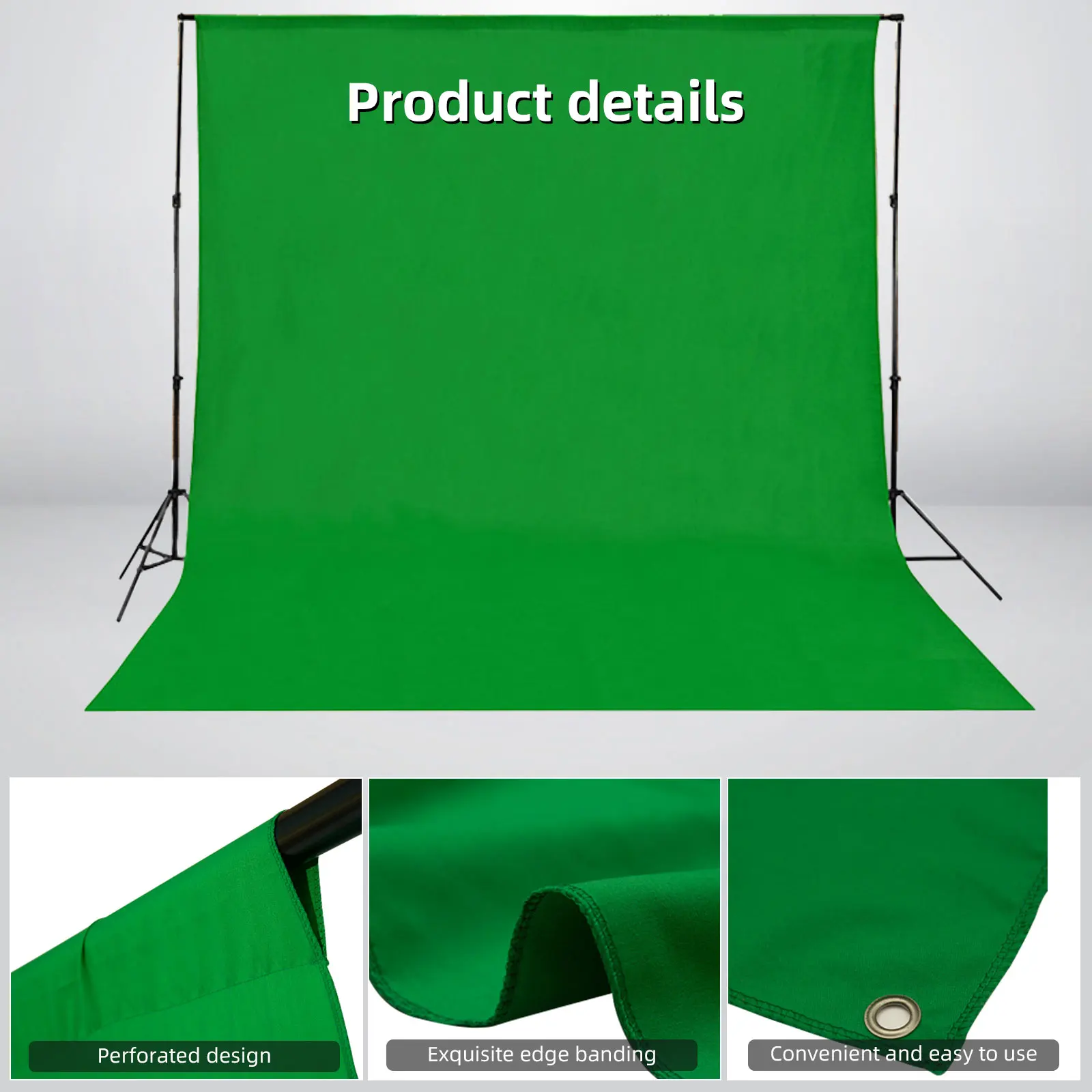 Gosear การถ่ายภาพ Chromakey สีเขียว Muslin ฉากหลังฉากหลังผ้าสำหรับสตรีมสดทีวีวิดีโอถ่ายภาพ