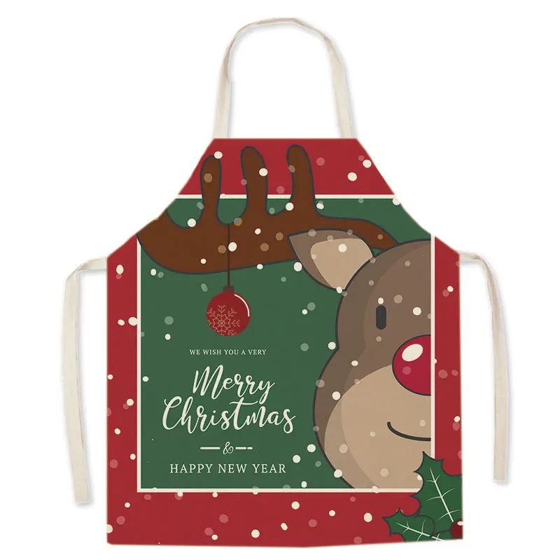 Hot New Christmas Party Room Decoration Kitchen Waterproof Apron Children\'s Creative Cartoon Painting Anti-fouling Apron Bib