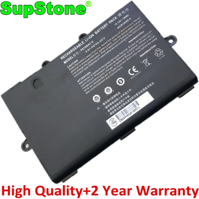 Bateria do Portátil para Clevo P870bat8 Supstone P870tm1-g P870km-gs P870dm2 P870dm3 P8700s P870km1 para Hasee Gx10-cr Kpg7t Gx9 X911