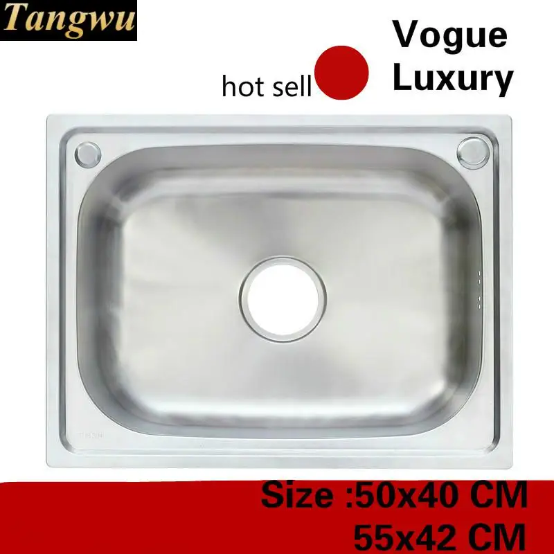 

Free shipping Apartment do the dishes luxury kitchen single trough sink vogue 304 stainless steel hot sell 50x40/55x42 CM