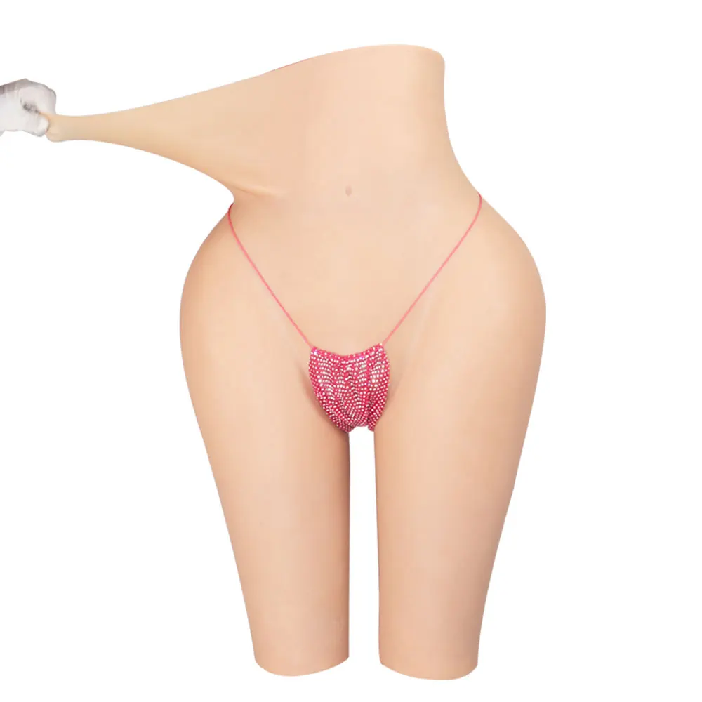 MUSIC POET Silicone Realistic Vagina Pants Crossdresser Pussy Transgender Artificial Sex Fake Enhancer Hip Lift 2.6CM 5CM