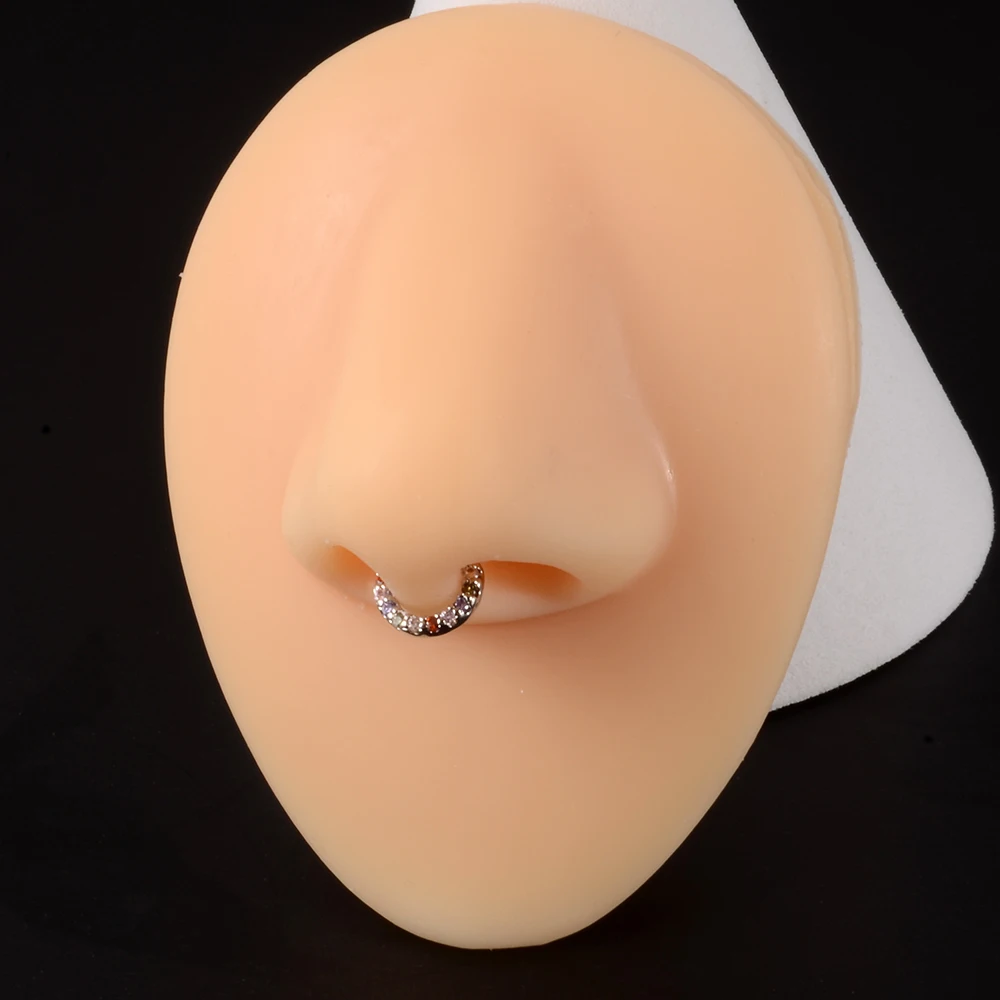 1PC Cz Nose Hoop Nostril Bendable Ring Ear Helix Cartilage Tragus Earring Cz Cartilage Huggie Earring Piercing Body Jewelry 18g