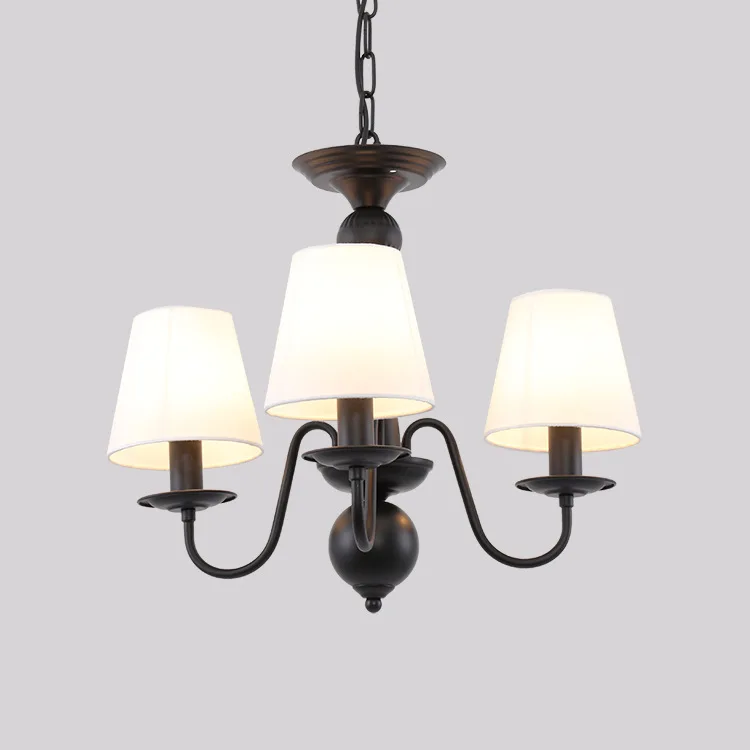 American Retro Chandelier Living Room Wrought Iron Chandelier Bedroom Lamp Rural Country Dining Room Study Chandelier Fixture