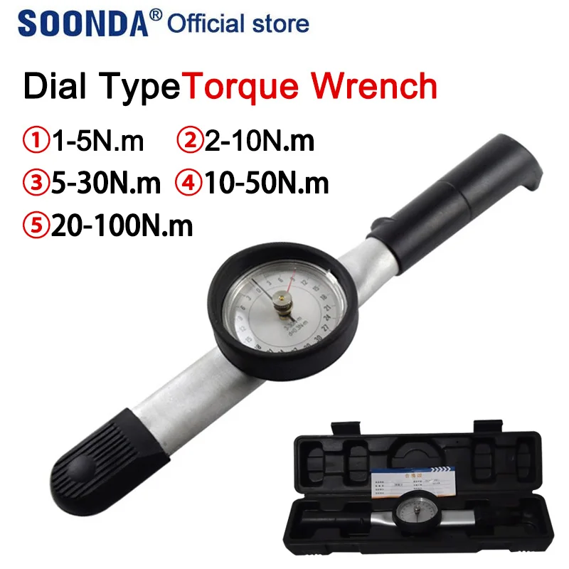 

Dial type torque wrench portable pointer hand wrench torque meter bicycle automobile repair torque wrench