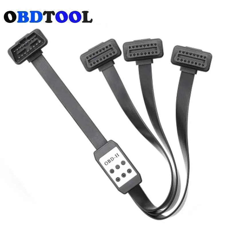 OBD2 16PIN męski kabel 50cm pełna igła OBD 16 PIN złącze OBD 1 do 3 kobieta z przełącznikiem na narzędzie diagnostyczne do samochodów przedłużacz