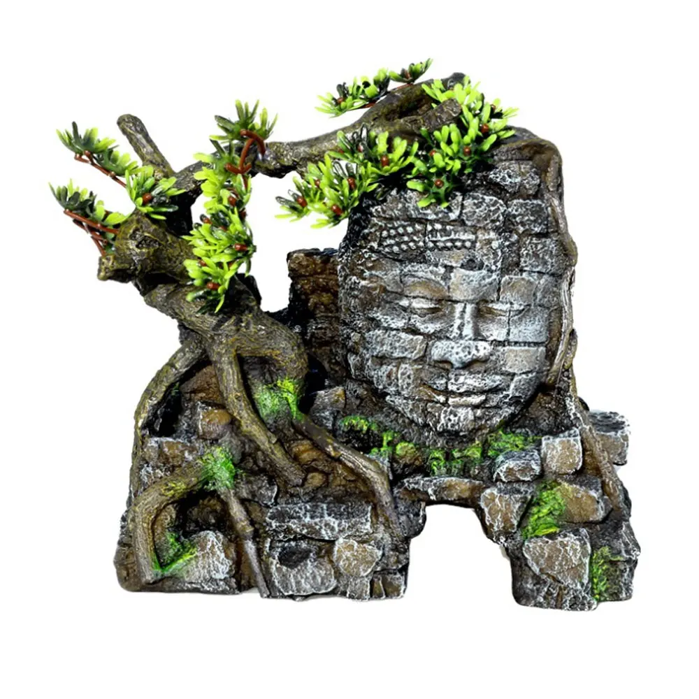 Aquarium Decoration Fish Tank Landscaping Fish Shelter Buddha Statue Ornaments Resin Crafts Aquascape Home Decor Accessories
