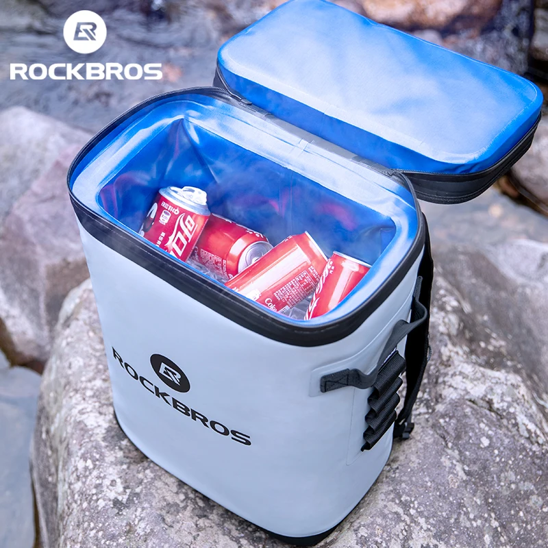 ROCKBROS 20L Refrigerator Bag Waterproof Thermal Insulated Backpack Soft Large Storage Bag Picnic Cooler Beach Beer Wine Bag