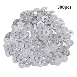 500Pcs Candle Wick Metal Tea Lights Candle Wicks Self Centering Sustainers Tabs Base For Candle Making Diy Craft Gift 12.5*2.5mm