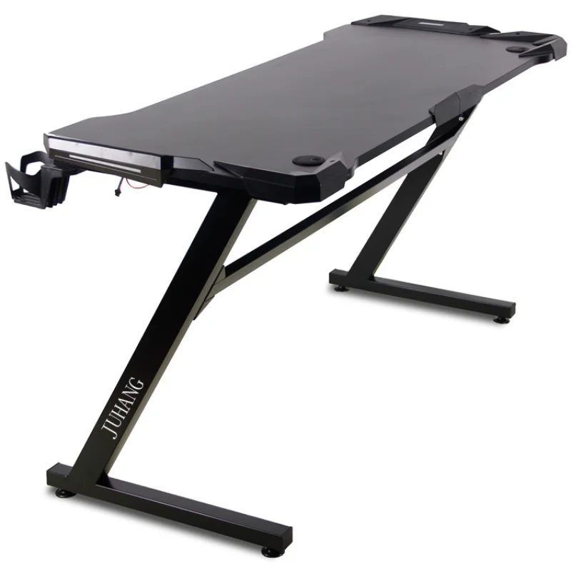 Modern Black LED Computer Desk, Gamer Table, Gaming Móveis, Bar Glow, Z Shapes, Quarto, OF50ZZ