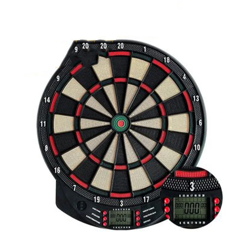 Elektronische Dartscheibe mit Stimme, automatische Punktion, LCD-Display, 15-Zoll-Set, 27 Spiele mit 6 Soft Darts