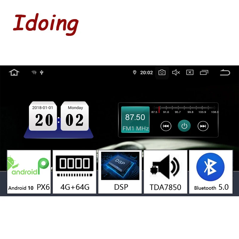 Idoing Get Android 10 PX6 car radio Multimedia Player