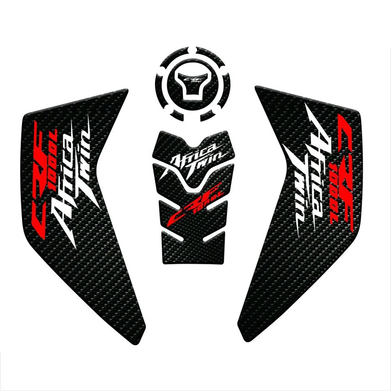 Fiber texture Motorcycle Fuel Tank Pad Cap Decals Gas Cap Sticker For For  CRF1000L Africa Twin 2016-2019 2018 2017