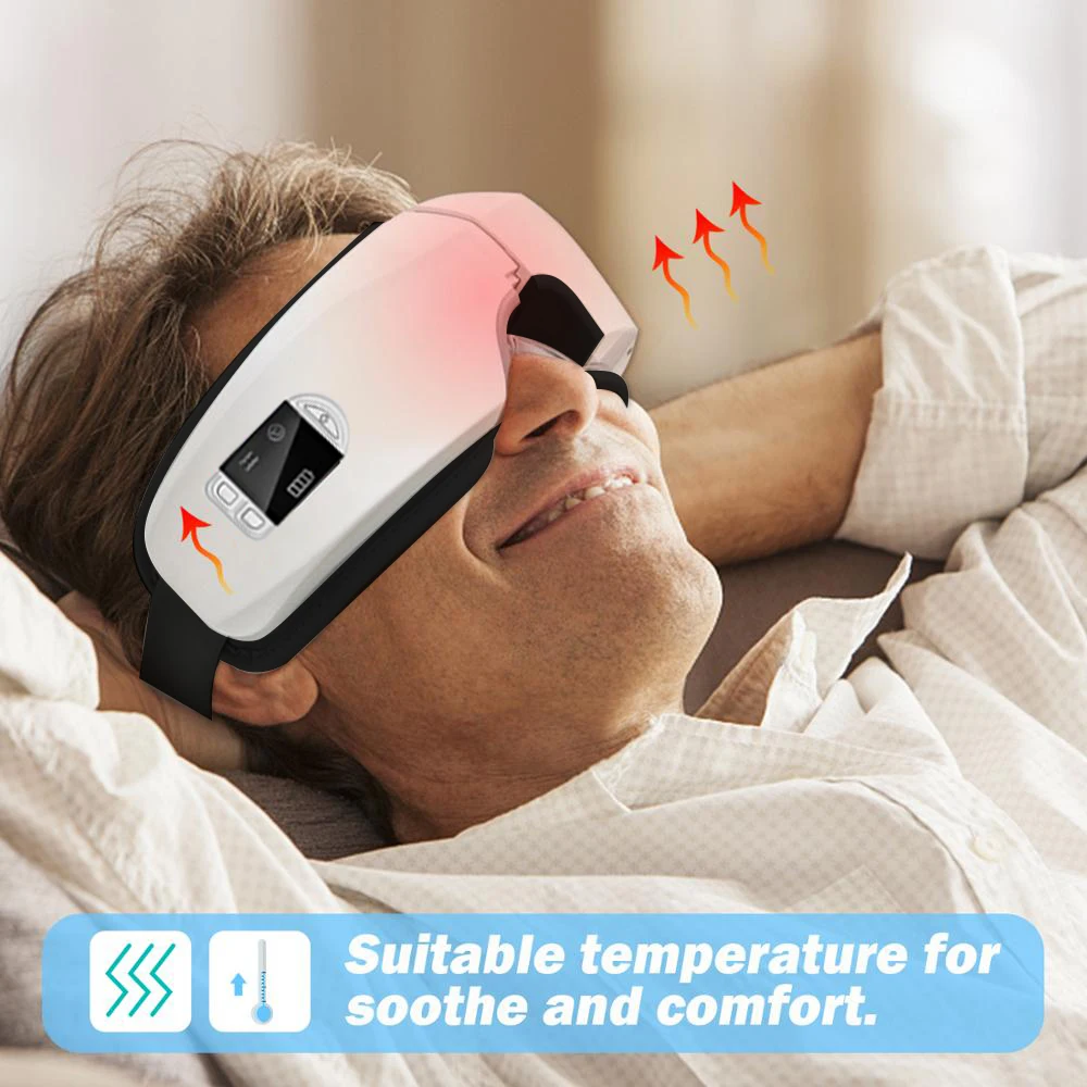 Smart 3D Eye Massager Vibration Eye Massage Glass Hot Compress Bluetooth Eye Care Instrument Eye Fatigue Glass Massager Dropship