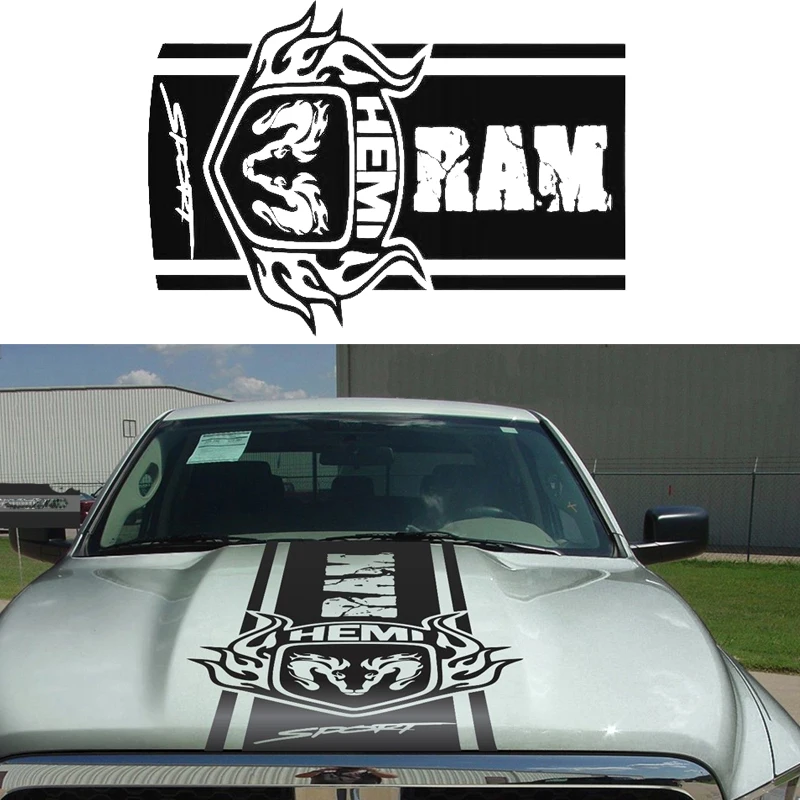 

Hood Stripe Truck Decals Mopar Stickers Vinyl Car Graphics Universal For Ram 1500