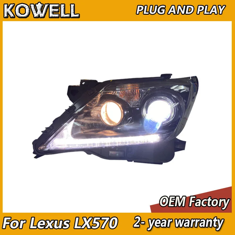 Phares de voiture pour Lexus LX570, feux de sauna, feux de illeur et de route, clignotant DRL, lentille de budgétaire, style, 2008-2015