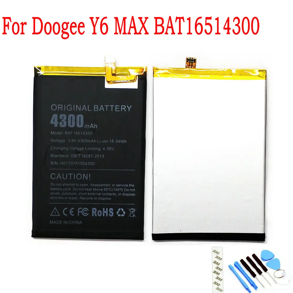 NEW Original 4300mAh BAT16514300 Battery For Doogee Y6MAX Y6 Max Mobile Phone