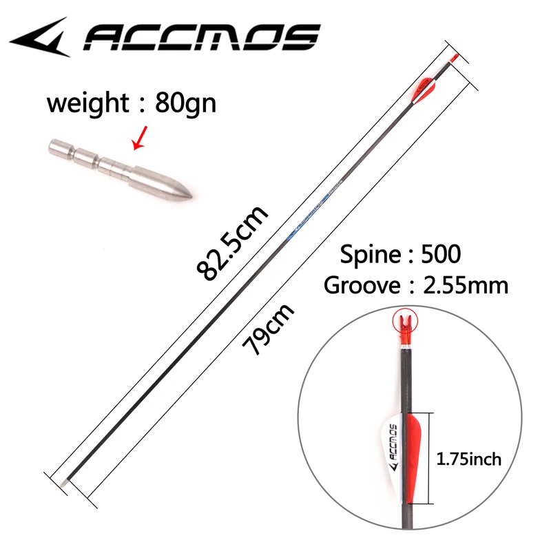 12 sztuk ID 4.2mm czystego węgla strzałka kręgosłupa 300 350 400 500 600 700 800 900 1000 dla łucznictwo Recurve/związek łuk polowanie strzelanie