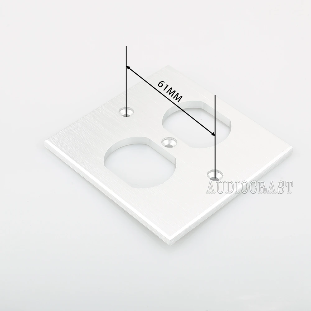Toma de corriente eléctrica de pared, Panel de aleación de aluminio, estándar americano, 86x86, 2 pines, 4 pines