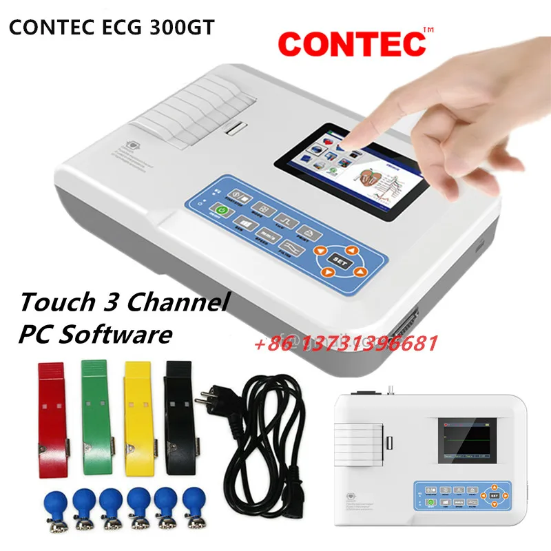 

CONTEC Touch Screen ECG300GT Digital 12-Leads 3 Channel ECG EKG Machine+Software Electrocardiograph