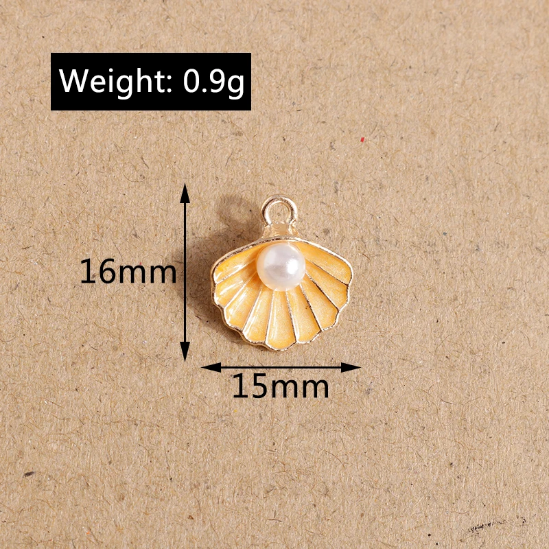 10 pz 15*16mm Smalto Conchiglia Perla Pendenti e Ciondoli per la Produzione di Gioielli FAI DA TE Pendenti Collane Orecchini Portachiavi Artigianato Fatto A Mano accessori