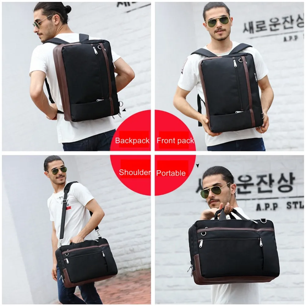 Convertible Backpack Shoulder Messenger Business Briefcase Leisure Handbag Waterproof Travel Fits 17.3 Inch Laptop Backpack