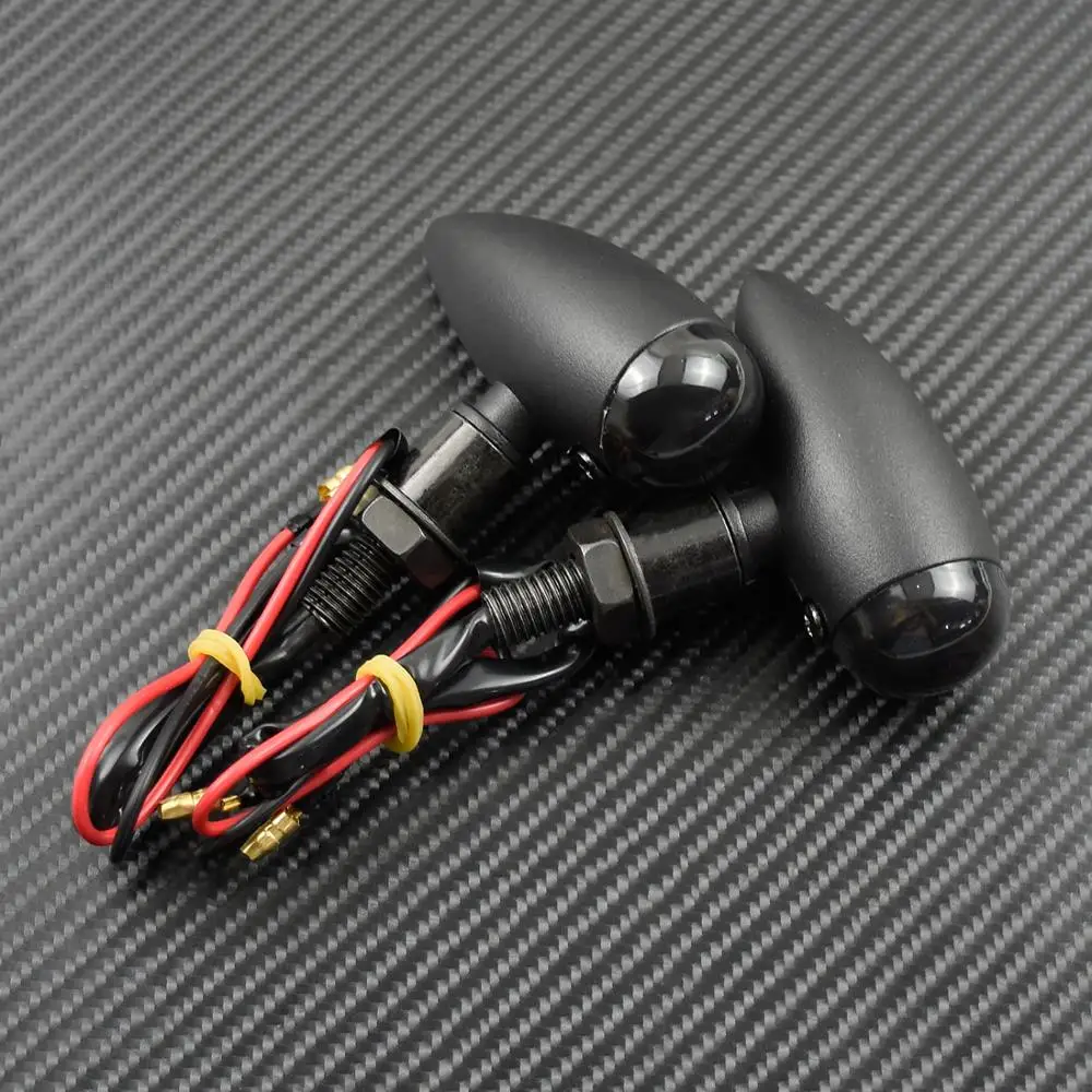 2Pcs/4Pcs Motorcycle Universal Bullet Turn Signals Indicator Light Lamp Black For Harley Sportster XL Bobber Mini Chopper Custom