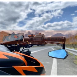 Espelhos laterais de visão traseira da motocicleta CNC, guidão End Mirror, Bar End Mirrors para KTM Duke 790, Rc390, 890, 1290, 690duke390