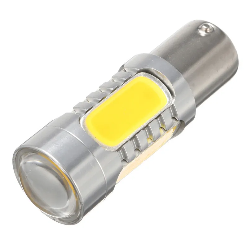 2 sztuk 1156PY BAU15S PY21W 7.5W LED COB żarówki Turn Signal światło cofania lampa bursztynowa żółta lampa tylna wsparcie Dropshipping