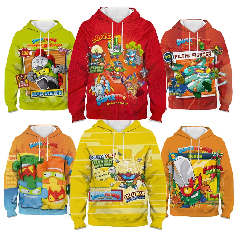 Sudadera con capucha de Superzings para niños y niñas, ropa para parte superior de la Serie 7, de colores, Primavera, novedad de 2021