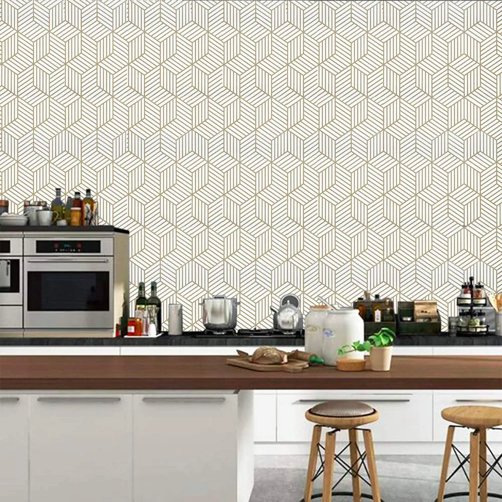 Geometric Hexagon Wallpaper Peel And Stick Wallpapers Removable Self Adhesive Wallpaper Vinyl Paper For Bedroom Home Decoration