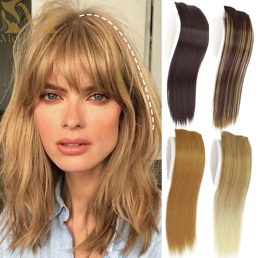 Synthetic Invisable Black Blonde Hair Pads Clip In One Piece 2Clip Increase hair volume Hair Extensions Top Side Cover Hairpiece