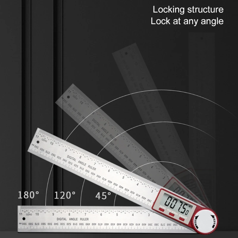 0-200mm 0-300mm 0-500mm 0-7/11/19\'\' Digital Meter Angle Inclinometer Angle Digital Ruler Electron Goniometer Protractor Angle fi