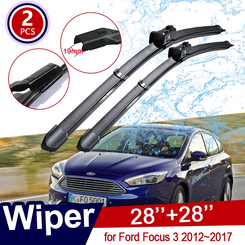 Car Wiper Blades for Ford Focus 3 2012~2017 MK3 2013 2014 2015 2016 Front Window Windshield Windscreen Car Accessories Stickers