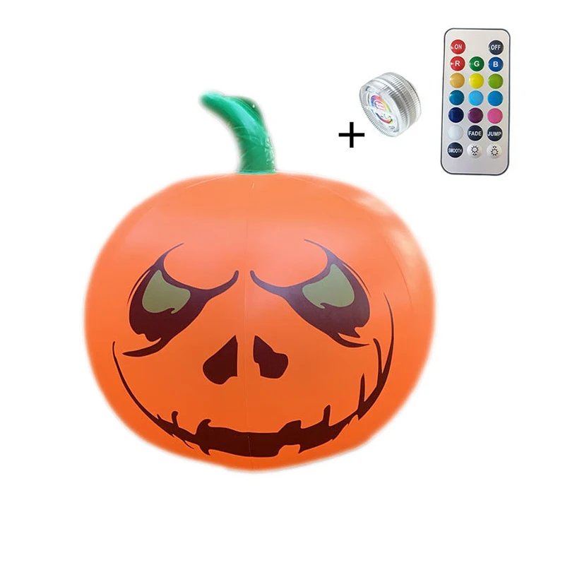 New!16 Inch LED Halloween Inflatable Remote Control Luminous Eyeball Colorful Color Change Party Garden Pool Decoration