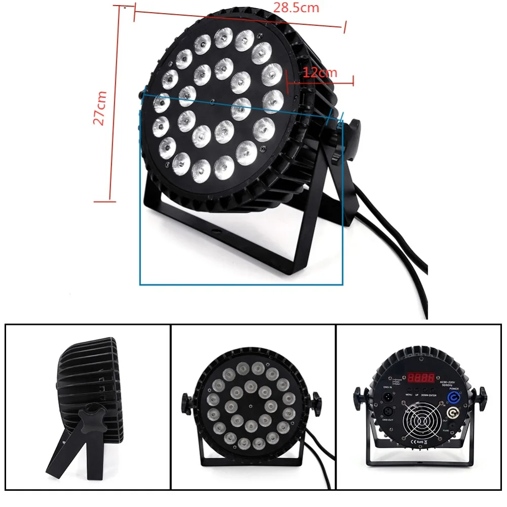2 Stück Aluminium LED Par Licht 24x18W RGBWA UV 6in1 200W LED Bühnenlicht Professionelle Bühnenbeleuchtung DJ Wash Light – Detail 2
