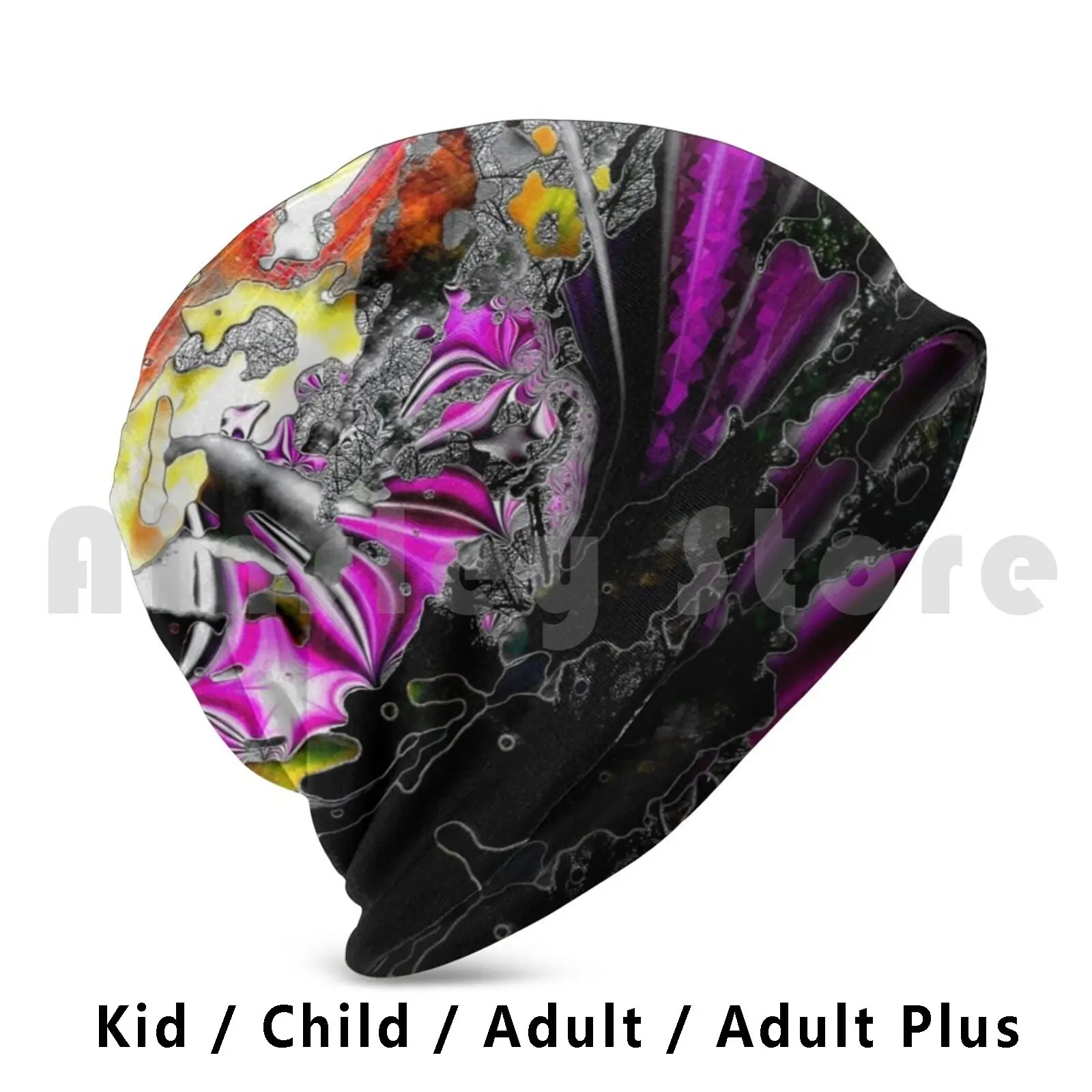 Kashmir Beanies Knit Hat Hip Hop Gold Music Purple Fractal Led Manipulation Copper Psychedellic Kashmir