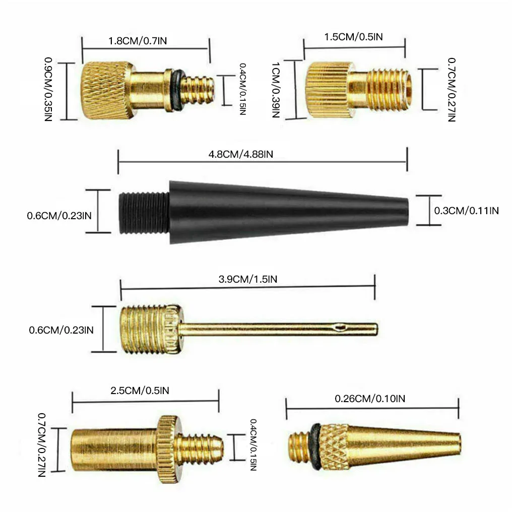 Valve Adapter Set 26pcs Bicycle Car Valve Adapter Kit Set for Air Compressor Bike Floor Pump Bicycle Accessories Gold