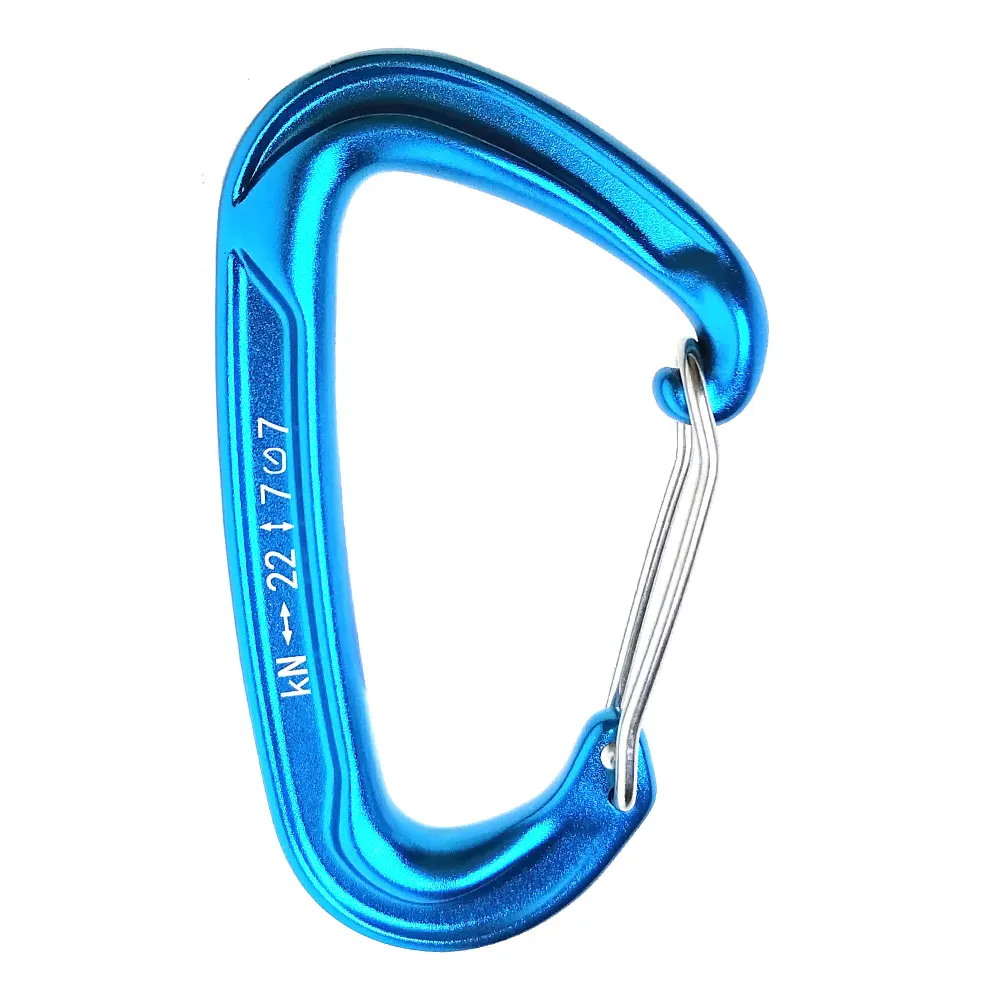 22KN Cammping Hiking Carabiner Aluminium Wire Gate Lock Rock Carabiner for Climbing Hiking Dog Hammock Spring Snap Hook