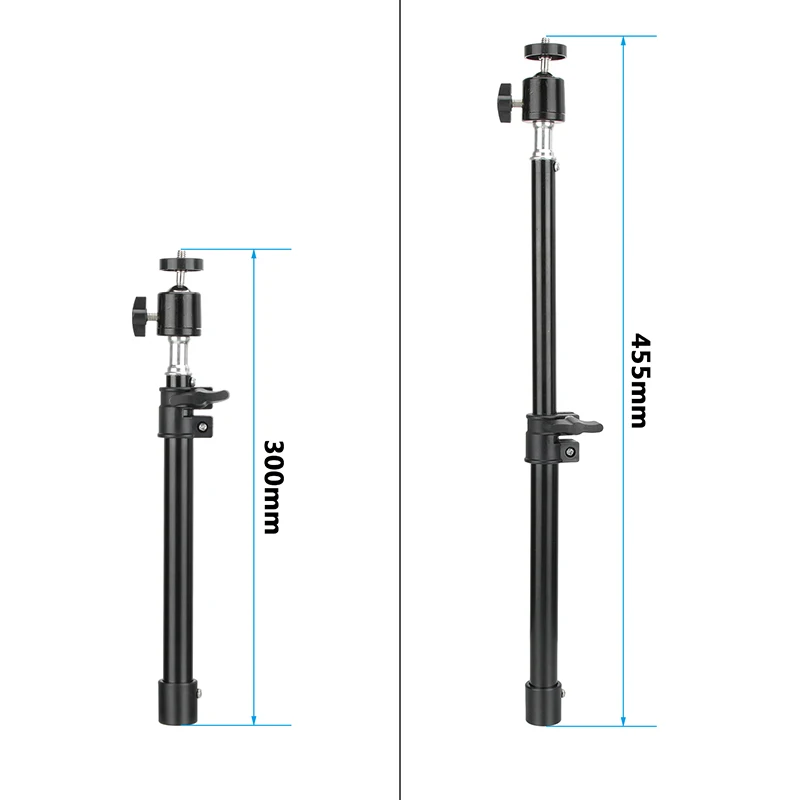 カメラモニター、スマートフォン用の完全に調整可能なボールヘッドホルダーと1/4 "スクリューマウントを備えた優れた拡張可能なデスクマウント