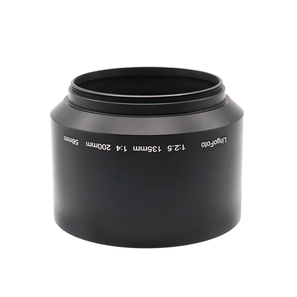 Voor Pentax Takumar 135Mm F/2.5 Of 200Mm F/4, 58Mm Schroef-In Metalen Telelens Hood