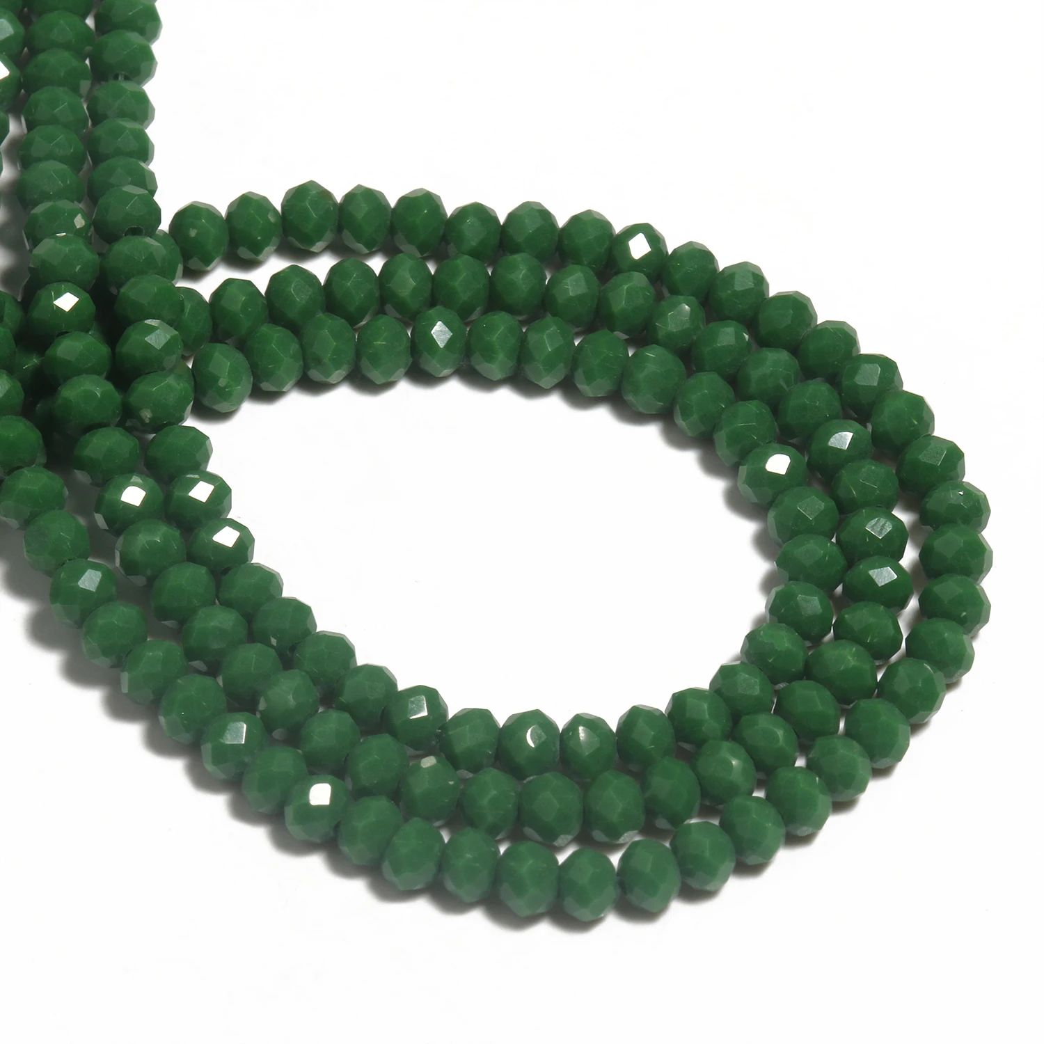 15inch 2 3 4mm Small Mini Opaque Deep Green Faceted Crystal Glass Rondel Beads for Jewelry Making DIY Handmade Bracelet Earrings